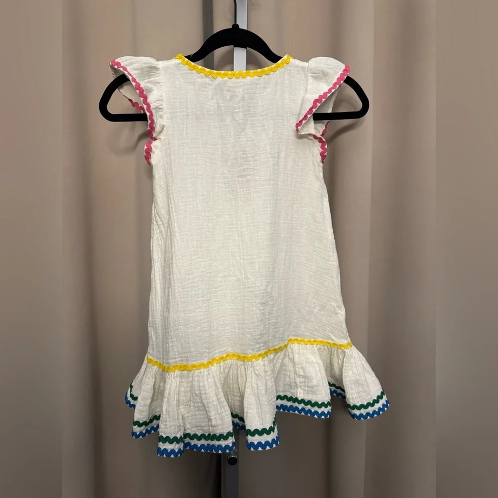 Mini Boden White Emmy Woven Beach